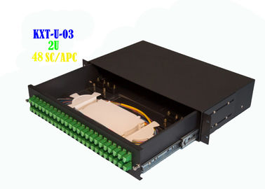 Mạng 2U 48 Core Rack Bảng điều khiển sợi quang Bảng điều khiển kéo tay Loại 482mmx240mm