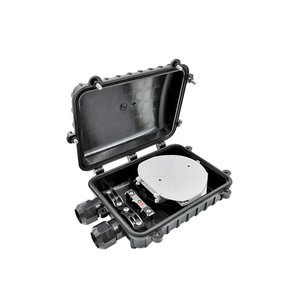 2 cổng Chống thấm nước ngoài trời bằng tia cực tím Đóng cửa mối nối sợi quang FTTH IP68 6-96 Lõi