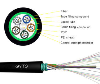 Ống dẫn 7.0 8.0 Cáp bọc thép sợi quang để sử dụng ngoài trời G652D GYTS 24 48B1.3