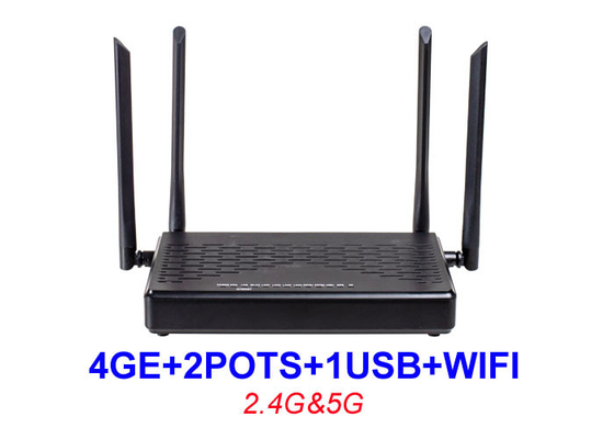 Thiết bị ONU băng tần kép Ftth HGU 4GE 2 Pots WIFI 2.4G 5G 1 USB EPON XPON ONU KEXINT