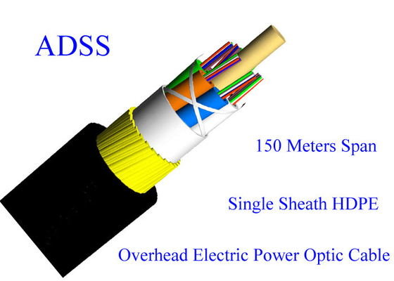 Nguồn điện trên cao Cáp sợi quang bọc thép ADSS Không có rãnh bọc thép Vỏ bọc bên ngoài